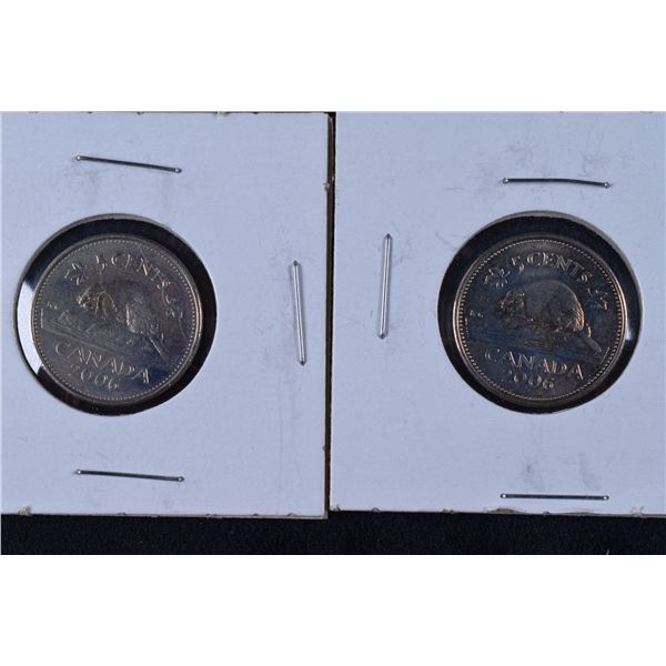 2 Canada Nickels 2006 x 2