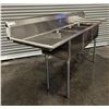 Image 8 : 90" x 24" Three Tub Two Drain Boards Sink, Omcan 22117| R9FL