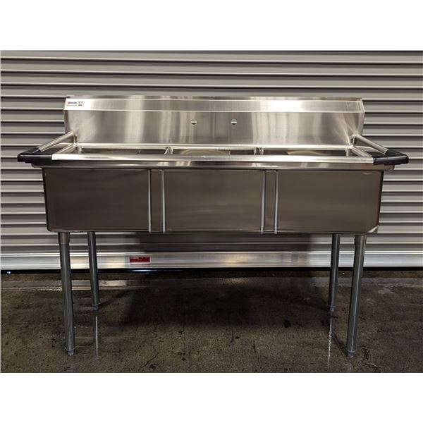 59" x 24" Three Tub Sink, Omcan 22114| R9FL
