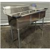 Image 4 : 59" x 24" Three Tub Sink, Omcan 22114| R9FL