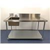 Image 1 : 60" x 30" Stainless Table with Left Sink, 6" Backsplash, Omcan 43241| R8-4