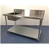 Image 3 : 60" x 30" Stainless Table with Left Sink, 6" Backsplash, Omcan 43241| R8-4