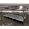 Image 2 : 72" x 30" Stainless Steel Work Table with 4" Backsplash, Omcan 22090| R8-3/GY3-2
