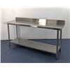 Image 3 : 72" x 24" Stainless Steel Work Table with 4" Backsplash, Omcan 22083| R9-3