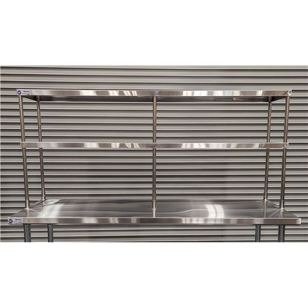 72" x 14" Stainless Double Over Shelf, Omcan 23990| MR5-2