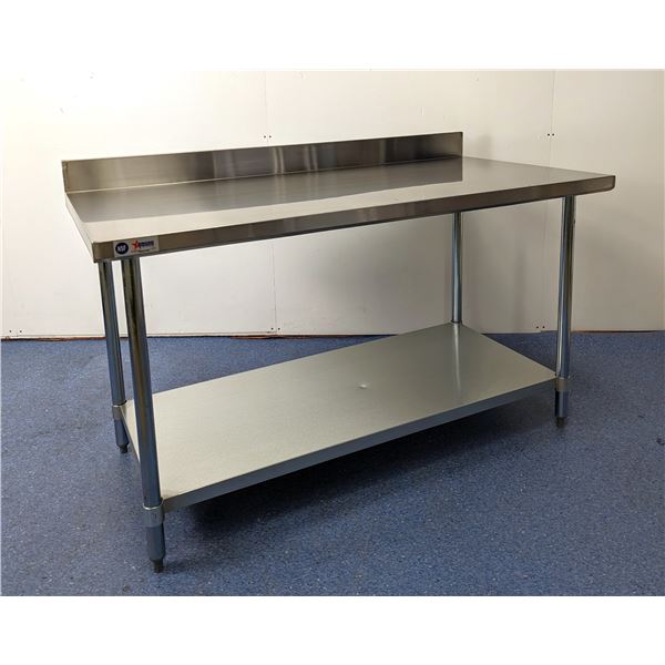 60" x 30" Stainless Steel Work Table with 4" Backsplash, Omcan 22089| R7-4