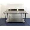 Image 3 : 60" x 30" Stainless Steel Work Table with 4" Backsplash, Omcan 22089| R7-4