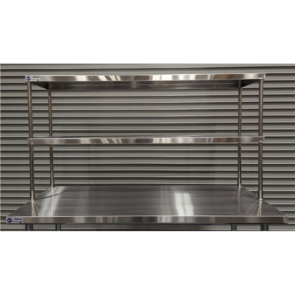 60" x 14" Stainless Double Over Shelf, Omcan 23989| MR5-2