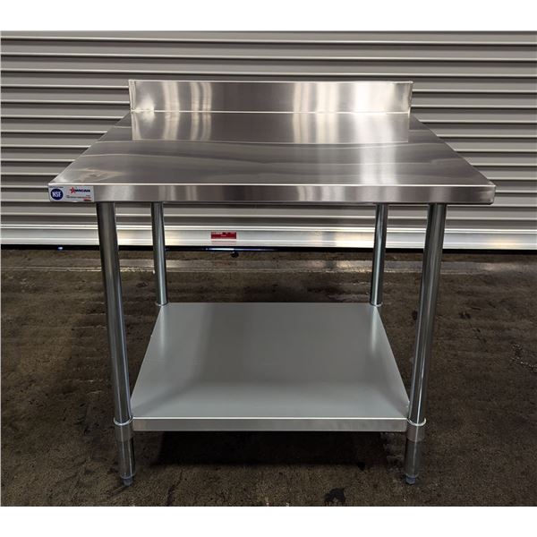 36" x 30" Stainless Steel Work Table with 4" Backsplash, Omcan 22087| RBD