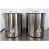 Image 1 : GasOne 9 Gallon Stainless Brew Kettles W/Lids - Set of 2| KC6/R8-2