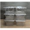 Image 1 : JD 1/4 Size 4" Deep Clear Plastic Polycarbonate Food Pans W/Lids - Set of 6| 1/4set1/L6CR1