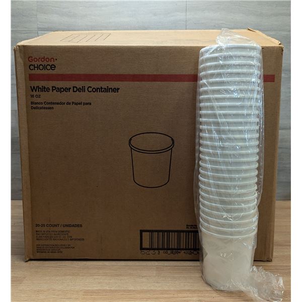 16oz White Paper Deli Containers - Lot of 800 (2 Cases)| ML4-2