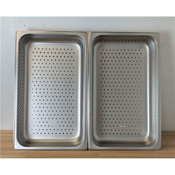 Full Size, 4" Deep Stainless Perforated Inserts - Lot of 2| JR 58105/L4-2