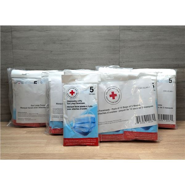 Canadian Red Cross Disposable 3-Ply Ear Loop Masks - Lot of 300  (4 Packs)| L6-2