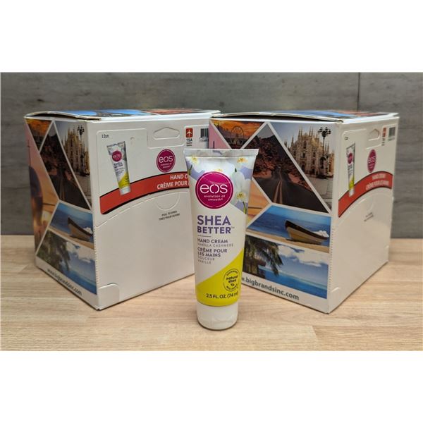 Eos Shea Better Vanilla Cashmere Hand Cream, 74ml - Lot of 24 (2 Boxes)| L6CR2