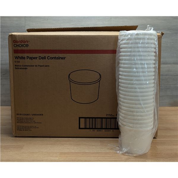 12oz White Paper Deli Containers - Lot of 800 (2 Cases)| Pallet L7FL