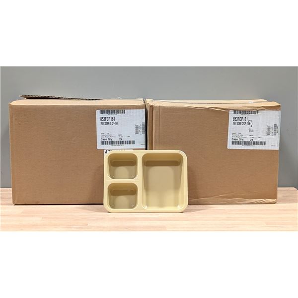 Cambro Plastic Rectangular Tray 3  Compartments,853FCP161 - Lot of 48 ( 2 Cases)| L4-1