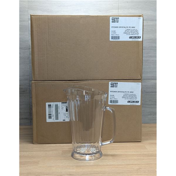 Carlisle 60Oz Plastic Pitcher, 558707 - Lot of 12 ( 2 Cases)| EC5-4