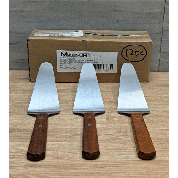 Magnum Pie Server 4-3/4" with Wooden Handle - Lot of 12 ( 1 Case )| EC5-4