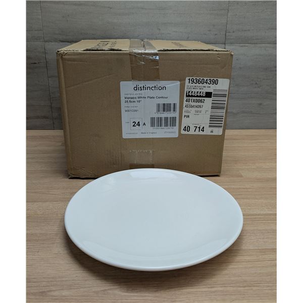 Distinction 10" Monaco White Plate Contour, 9102C402 - Lot of 24| EC4-2