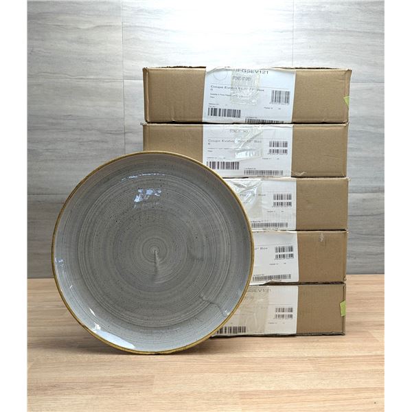 Stonecast Gray 12" Coupe Evolve Plate, SPGSEV121 - Lot of 30| EC-5-3