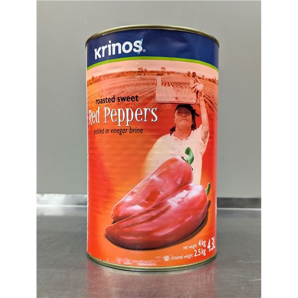 Krinos Roasted Sweet Peppers 4.3L - Lot of 3| L3-3