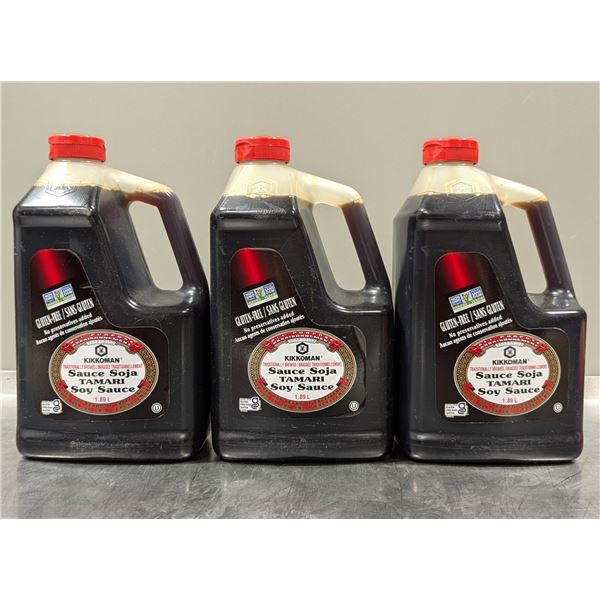 Kikkoman Tamari Soy Sauce 1.89L - Lot of 3| L3-3
