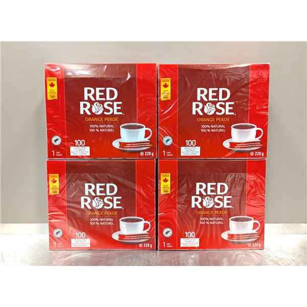 Red Rose Orange Pekoe 100 Tea Bags/ box - Lot of 4| CC1