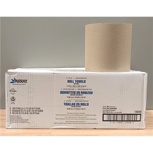Array Roll Towels Natural 136280, 700ft /rolls - Lot of 6 ( 1 Case )| EC5-1