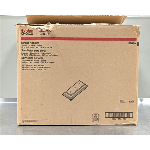 Gordon Choice Dinner Napkins, 632807, 375cnt - Lot of 8 ( 1 Case )| EC5-2