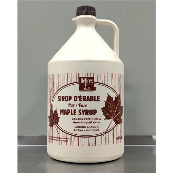 Delices Maple Syrup Canada Grade A Amber,  4L | L3-3