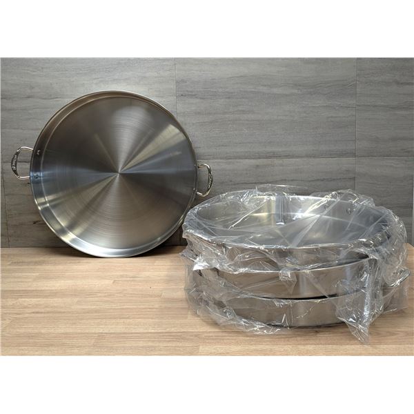 King Seojin 16" Round Stainless Steel Pans - Lot of 4 | L4FL