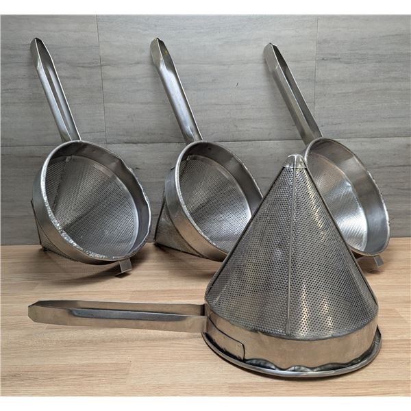 10"  Fine Mesh Stainless Steel Strainers - Lot of 4 | JB3