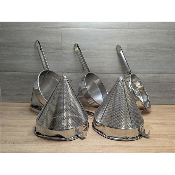 9-1/2" & 10-1/2" Fine Mesh Stainless Strainers - Lot of 5pcs | JB4