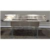 Image 1 : 90" x 24" Three Tub Two Drain Boards Sink, Omcan 22117 | Con