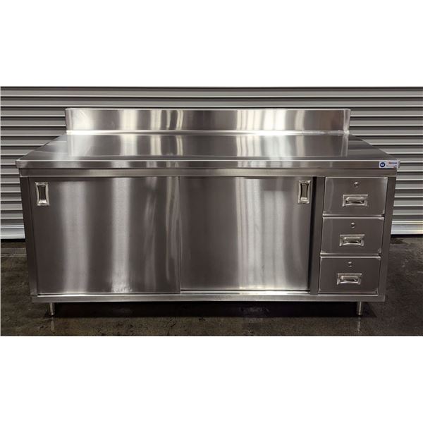 30" x 72" Worktop Cabinet, Drawers, and Sliding Doors, Omcan 45286 | LBD