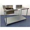 Image 2 : 60" x 30" Stainless Table with Left Sink, 6" Backsplash, Omcan 43241 | R7-3