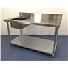 Image 3 : 60" x 30" Stainless Table with Left Sink, 6" Backsplash, Omcan 43241 | R7-3