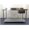 Image 1 : 60" x 30" Stainless Table with Right Sink, 6" Backsplash, Omcan 43242 | R7-3