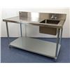 Image 3 : 60" x 30" Stainless Table with Right Sink, 6" Backsplash, Omcan 43242 | R7-3
