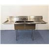 Image 1 : 72" x 24" Two Tub Two Drain Boards Sink, Omcan 25252 | ConF