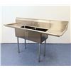 Image 3 : 72" x 24" Two Tub Two Drain Boards Sink, Omcan 25252 | ConF