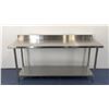 Image 2 : 72" x 24" Stainless Steel Work Table with 4" Backsplash, Omcan 22083 | R9-3