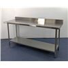 Image 3 : 72" x 24" Stainless Steel Work Table with 4" Backsplash, Omcan 22083 | R9-3