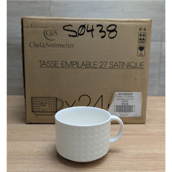 Satinique 9oz Stacking Cups, Chef & Sommelier S0438 - Lot of 24 | R3-2