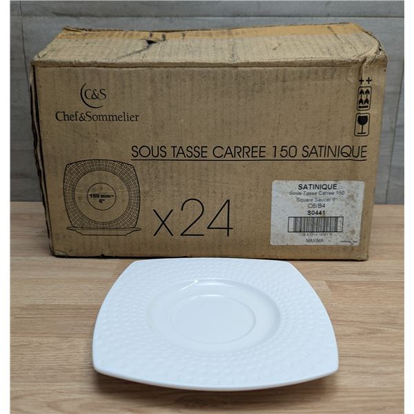 Satinique 6" Square Saucers, Chef & Sommelier S0441 - Lot of 24 | R3-2