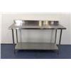 Image 2 : 60" x 24" Stainless Steel Work Table with 4" Backsplash, Omcan 22082 | MR5-1