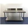 Image 3 : 60" x 30" Stainless Steel Work Table with 4" Backsplash, Omcan 22089 | R8-1
