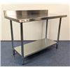 Image 1 : 48" x 24" Stainless Steel Work Table with 4" Backsplash, Omcan 22081 | MR3-4