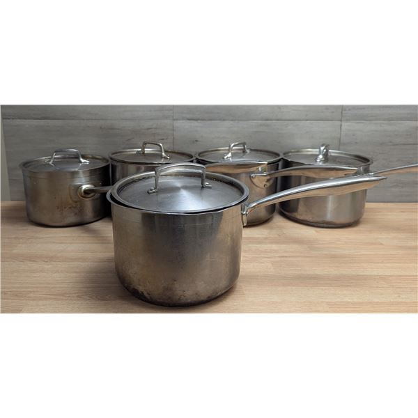 Various Sizes of Sauce Pans With Lids - Set of 5 | JB24/Rack17